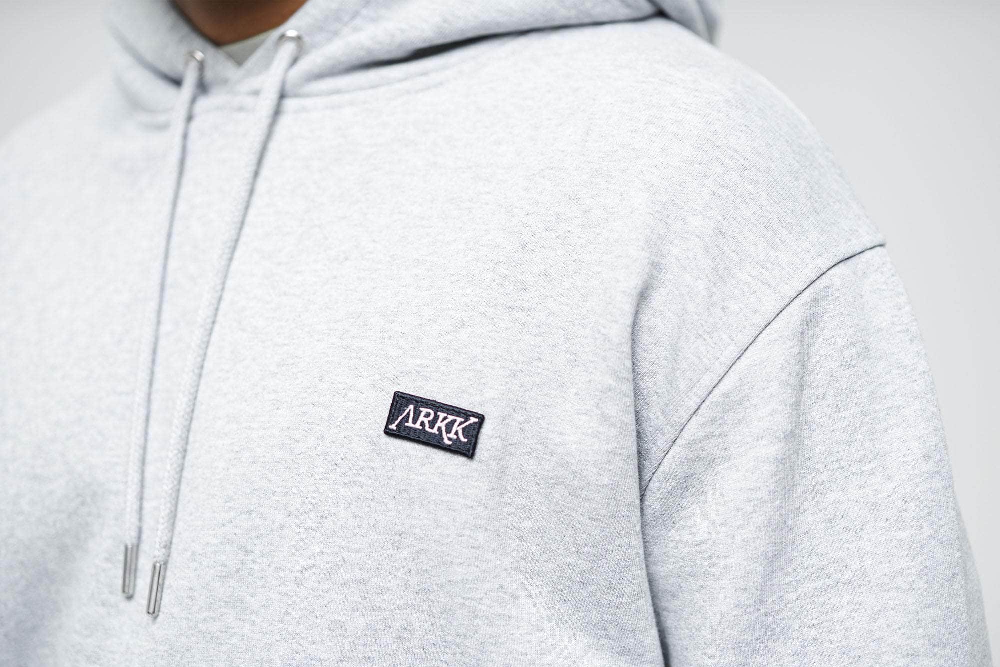ARKK Apparel ARKK Box Logo Hoodie | Snow Melange Hoodie